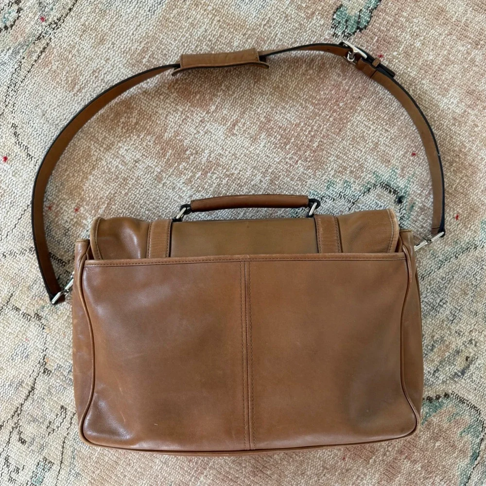 Coach‎ Thompson Briefcase Vintage Brown Leather Messenger Bag